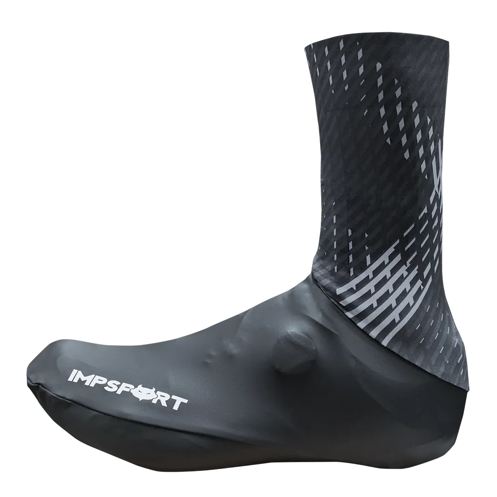 Impsport T3 Aero Dual Layer Overshoes in Black – Aerodynamic cycling shoe covers for UCI legal racing
